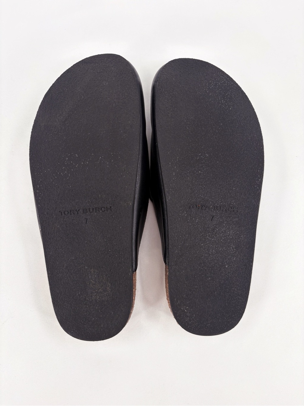 Tory Burch Tory Charm Black Leather Cork Mule Clogs 7 - Picture 13 of 15